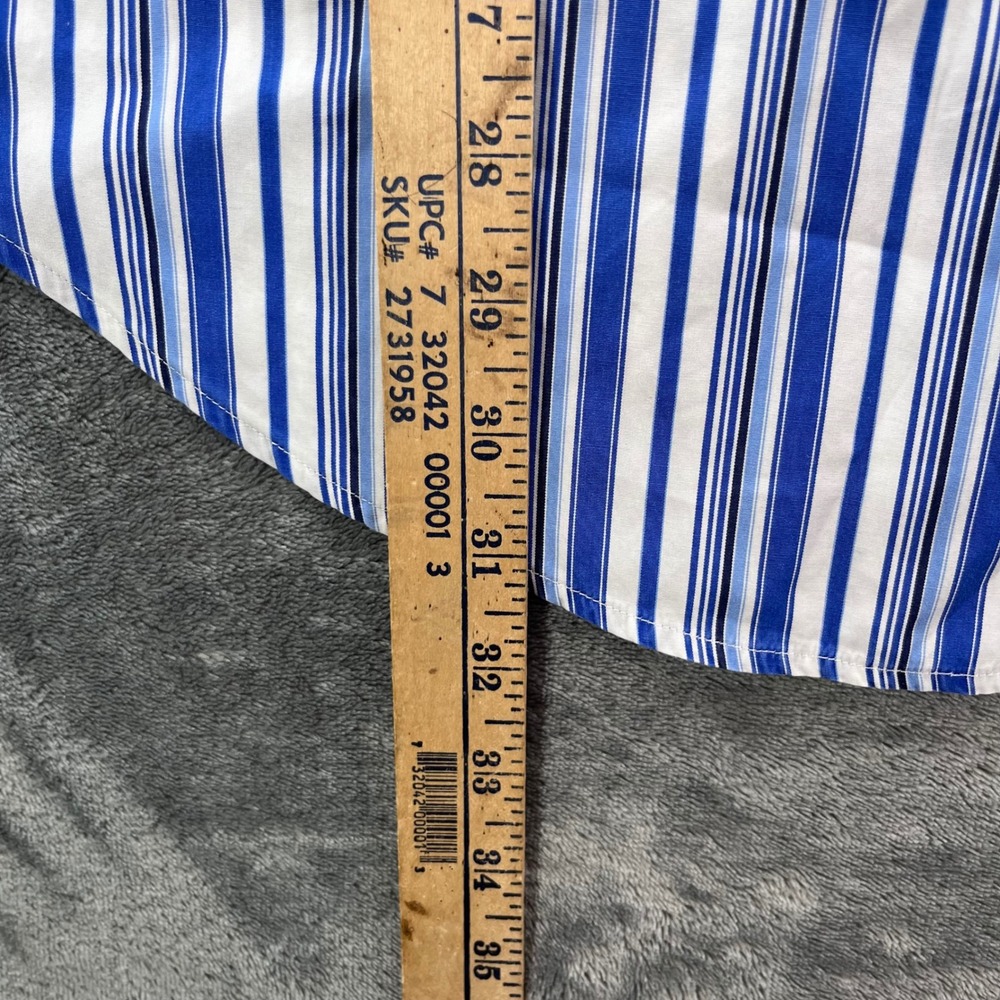 Polo Ralph Lauren Stanton Classic Fit Blue White Striped Button Down Shirt XL - Picture 4 of 5